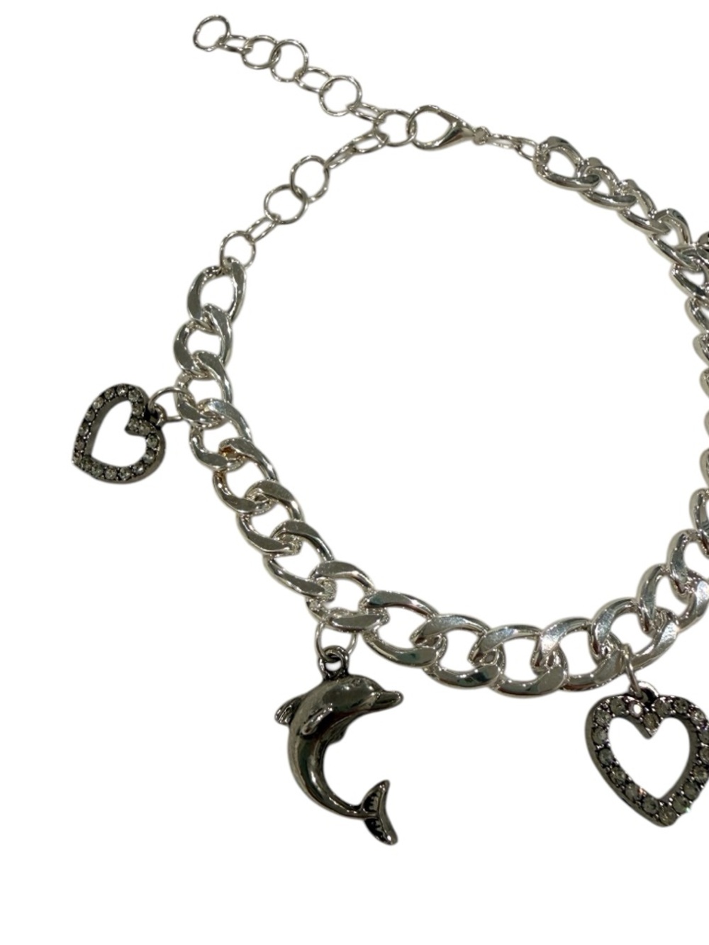 Handmade Silver Plated Bracelet with Dolphin and Seashell Charms - Picture 3 of 5